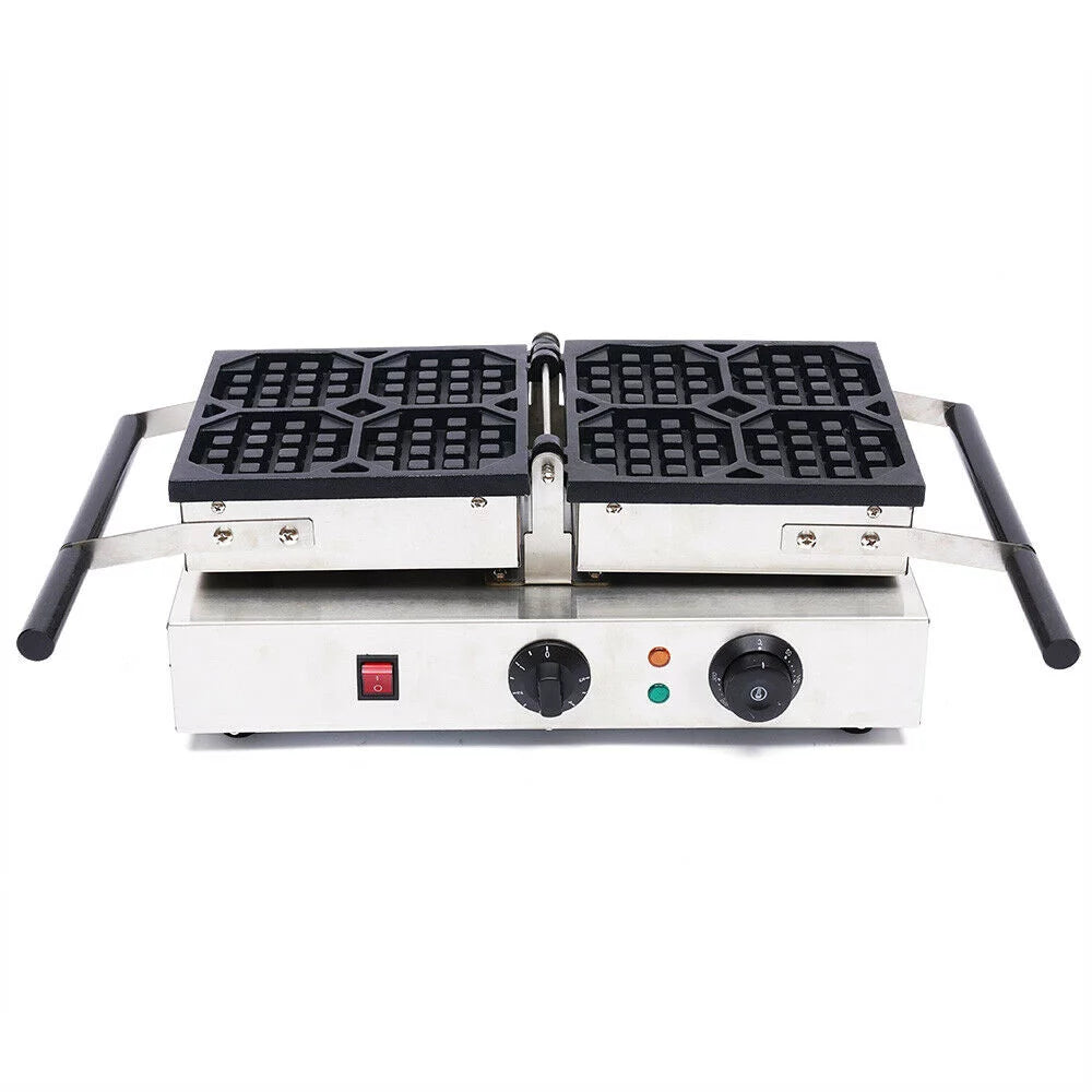 DENEST 4 Grooves Commercial Electric Waffle Maker Temperature Control