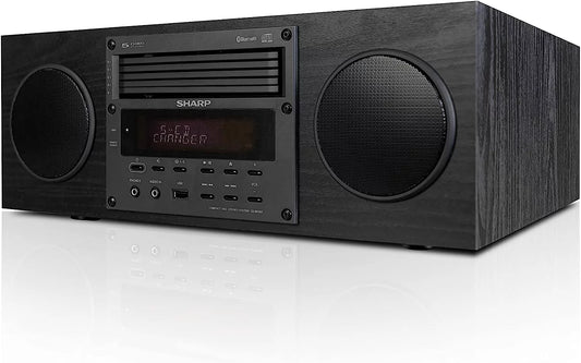 Sharp Compact Micro Audio Component System with 5 CD Changer, Bluetooth, FM Radio & USB Playback