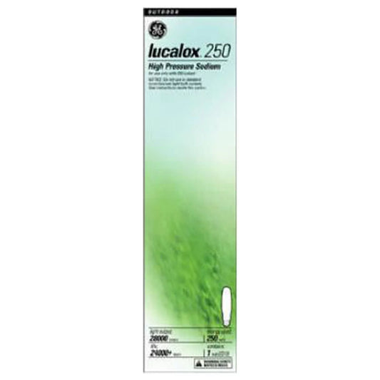 GE 26430 Lucalox High Pressure Clear Sodium Light Bulb, 250 Watt - Quantity 1