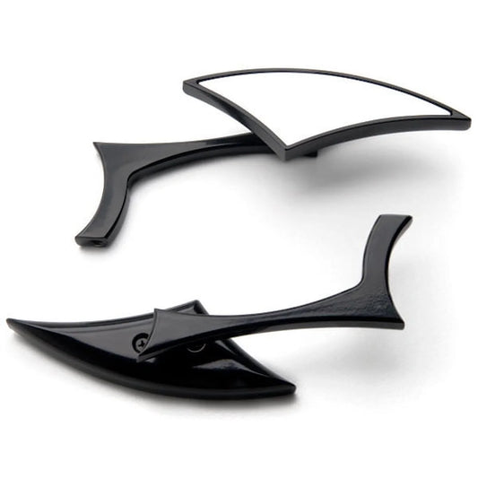 Krator Custom Rear View Mirrors Black Pair w/Adapters Compatible with Kawasaki Eliminator BN 125 250 600 900