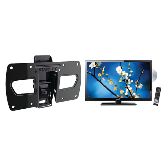Supersonic 22 Class Full HD (1080P) Portable LED TV/DVD Combo (SC-2212) and Stanley TMR-EC3103T Tilt Wall Mount