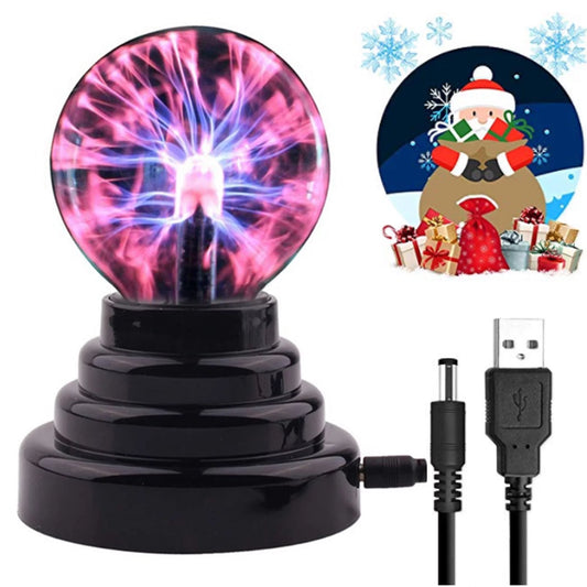 Plasma Ball Lamp 3 Inch Magic Plasma Globe - Touch & Sound Sensitive Interactive Plasma Lamp Nebula Sphere Globe,Science Educational Gift for Decorations/Parties/Bedroom