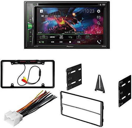 KIT4740 Bundle for 2001-2003 Ford Escape W/ Pioneer AVH-241EX Double DIN Car Stereo with Bluetooth/Backup Camera/Installation Kit/in-Dash DVD/CD AM/FM 6.2 Touchscreen Digital Media Receiver