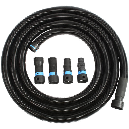 Cen-Tec Systems 95578 Quick Click Antistatic Vacuum Hose and Adapter Set, 16 Ft, Black