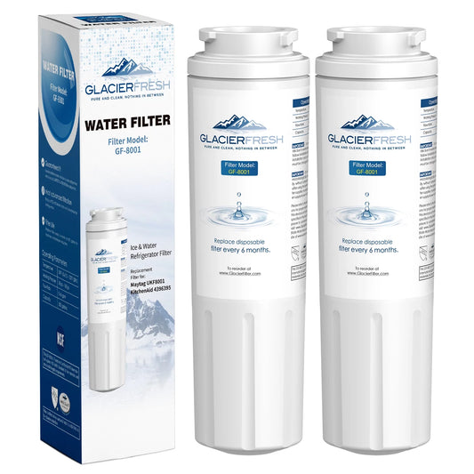 GLACIER FRESH Replacement Water Filter for UKF8001, 4396395, EDR4RXD1, 2 Pack