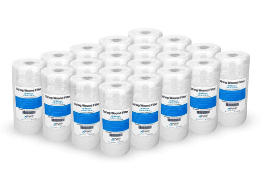 String Wound Sediment Water Filter Cartridges 10x4.5 20 Micron 20 Pack