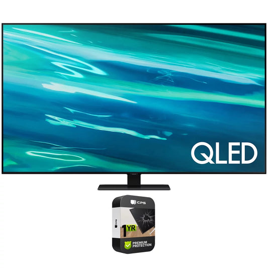 Samsung QN55Q80AAFXZA 55 inch QLED 4K UHD Smart TV 2021 Bundle with Premium 1 Year Extended Protection Plan