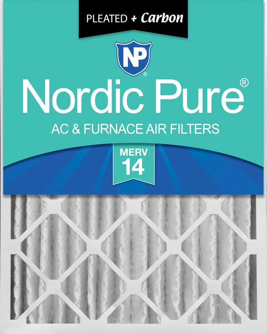 Nordic Pure 20x24x4 (3 5/8) Pleated Air Filters MERV 14 Plus Carbon 1 Pack