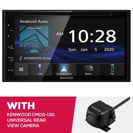 Restored New Kenwood DDX57S 6.8 Inch DVD Receiver andCMOS-130 Universal Rear View Camera (Refurbished)