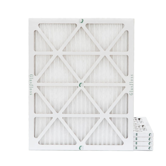 24x30x1 MERV 10 Pleated HVAC Air Filters by Glasfloss. ( Quantity 5 ) Exact Size: 23-5/8 x 29-5/8 x 7/8