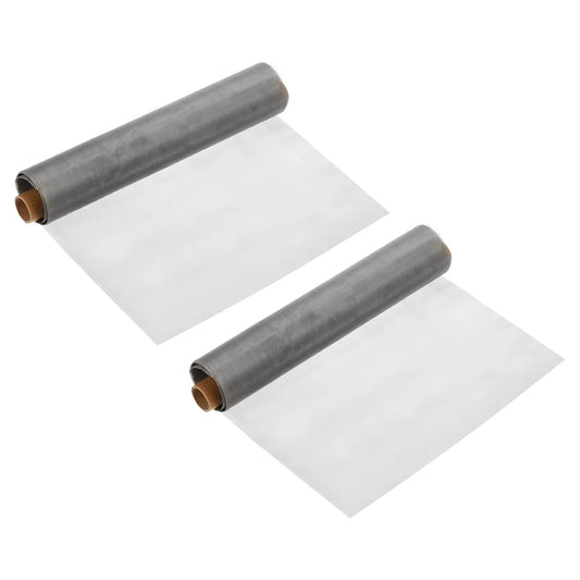 Uxcell 11.8x3.3ft 304 Stainless Steel Wire Mesh Screen 120 Mesh Woven Air Vent Filter Mesh for Window Garden Cage 2pcs