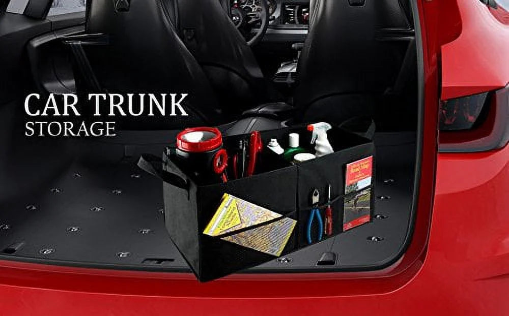 Fold Away Car Trunk Organizer, Black