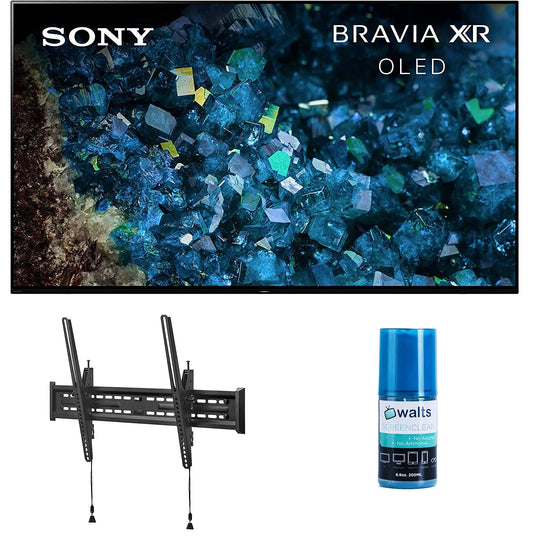Sony XR65A80L 65 Inch 4K HDR OLED Smart Google TV with PS5 Features with a Walts TV Large/Extra Large Tilt Mount for 43 Inch-90 Inch Compatible TV's and Walts HDTV Screen Cleaner Kit (2023)