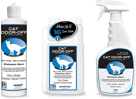 Odorcide Cat Odor-Off Concentrate Pet Smell Odor Eliminator Bundle – Cat Odor Eliminator Concentrate for Pet Urine Odor, Tomcat Spray for Cat Urine Smell, Feces on Carpet & Litter Boxes (COO-Bundle)