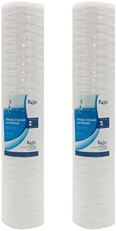 Pack Of 2-1 Micron 20 Full Flow String Sediment Water Filter Cartridge | Whole House Sediment Filtration | Compatible With PC40-20, WP1BB20P, 355222-45, WPP-45200-01, WPP-45200-01, 84650