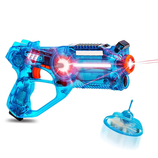 Aura Laser Tag Game with Blue Gun and Flying Target Mini Drone ,Lazer Guns Tags Shooting Game with 130-feet Firing Range