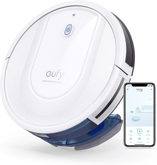 Open Box eufy by Anker RoboVac G10 Hybrid Robotic Vacuum Cleaner 2-in-1 Sweep, mop -WHITE