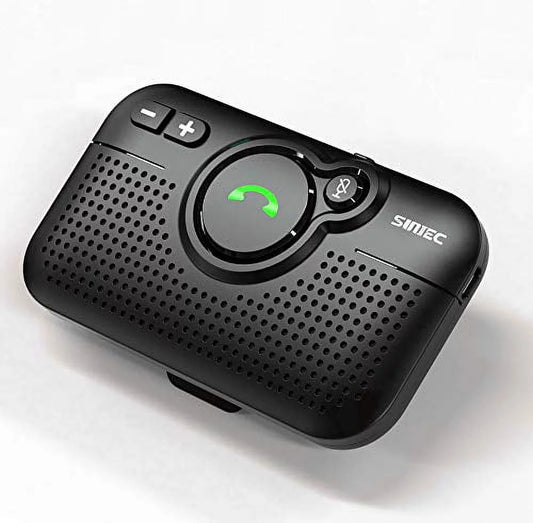 SUNITEC Handsfree Bluetooth for Cell Phone - Bluetooth 5.0 Car Speaker Motion AUTO ON Siri Google Assistant Support Voice Guidance Bluetooth Car Kit Receiver Handsfree Speakerphone with Viso