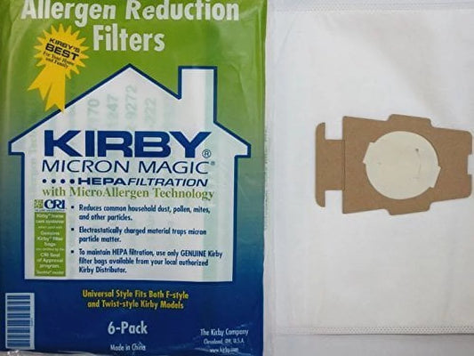 Kirby Part#204808 - Genuine Kirby Style F HEPA Filtration Vacuum Bags for ALL Sentria Models (6 Bags & 1 Belts)