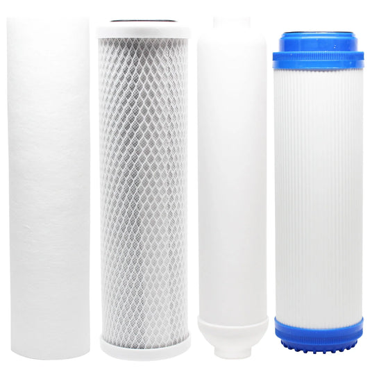 Replacement Filter Kit for Expres Water RO5DX RO System - Includes Carbon Block Filter, PP Sediment Filter, GAC Filter & Inline Filter Cartridge - Denali Pure Brand