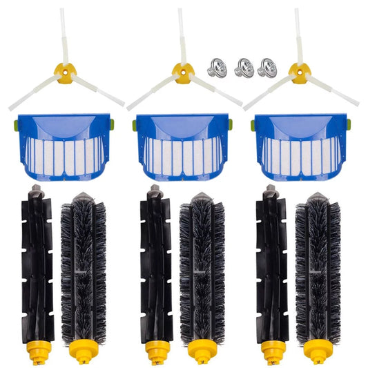 BettaWell Replenishment Accessories Parts Kits Compatible with iRobot Roomba 675 692 694 645 655 Robotic Vacuum Cleaner Mega Bristle & Flexible Beater Brushes& 3-Armed Brushes & Aero Vac Filters