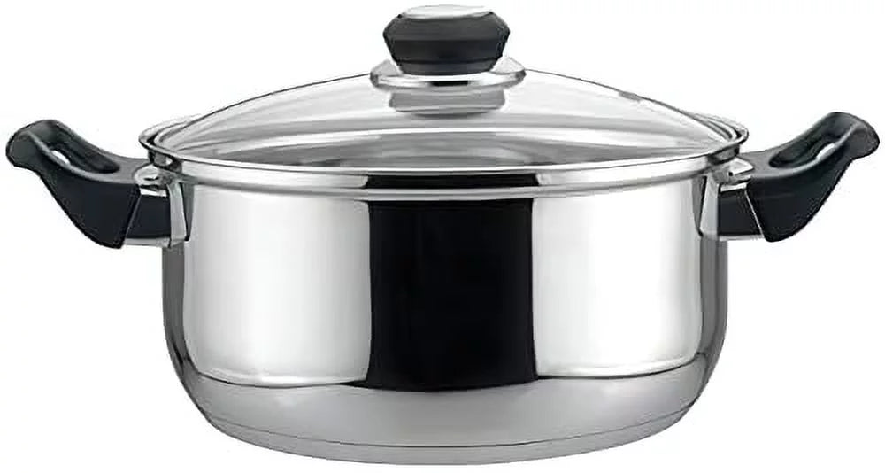 EUROSTAR 4QT Stainless Steel Stock Pot with Glass Cover