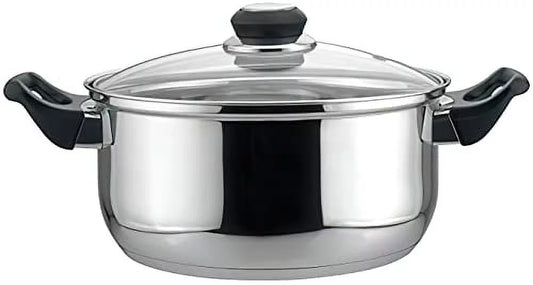 EUROSTAR 4QT Stainless Steel Stock Pot with Glass Cover