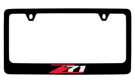 Chevrolet Z71 Black Coated Metal License Plate Frame Holder
