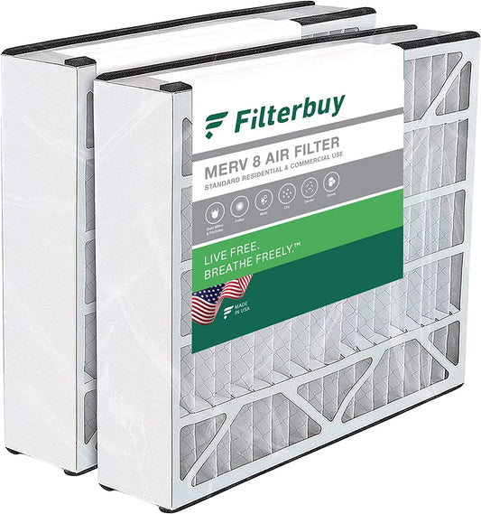 Filterbuy 20x20x5 MERV 8 Pleated HVAC AC Furnace Air Filters for Trion Air Bear 255649-103 (2-Pack)