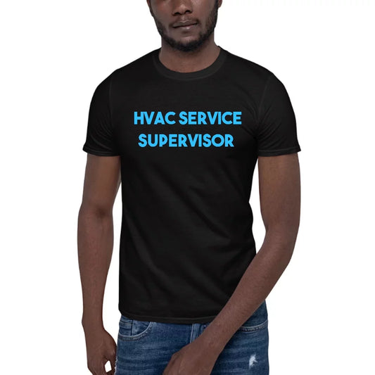 2XL Blue Hvac Service Supervisor Short Sleeve Cotton T-Shirt By Undefined Gifts