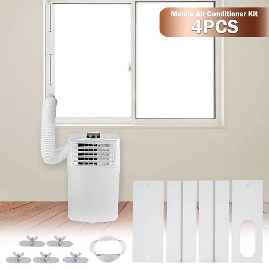 Fyeme Portable  Air Conditioner Window Kit with Coupler Adjustable Window Seal,Sliding AC vent kit Plate Adjustable Leng