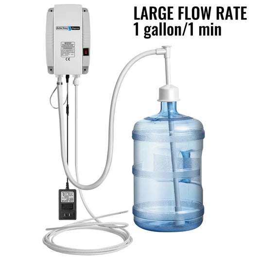 Bottled Water Dispenser Pump System - 110V, 20ft US Plug, High Flow for Coffee/Tea Machines and Ice Makers