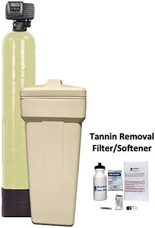 AFWFilters TN-1248-56SXT-14A Square AFW Built 2.0 cu ft Digital Tannin Filter Water Softener with Fleck 5600SXT (14 Brine Tank, Almond)
