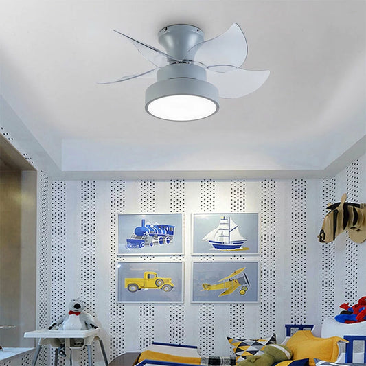 Wuzstar 23 Inch Modern Ceiling Fan Light,Low Profile 5 Blades 3 Color Fan Chandelier with Remote for Bedroom Kitchen