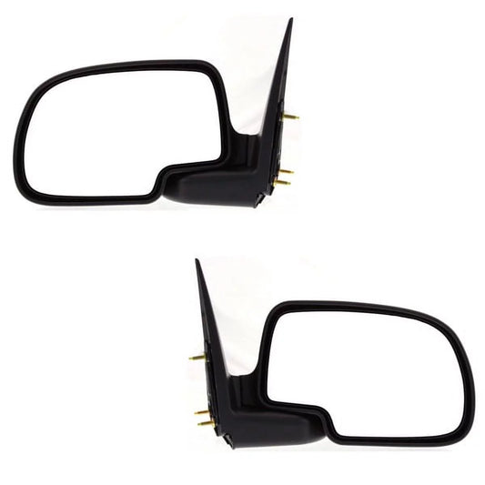 For 99-07 Silverado & Sierra Truck Rear View Door Mirror Manual Chrome SET PAIR