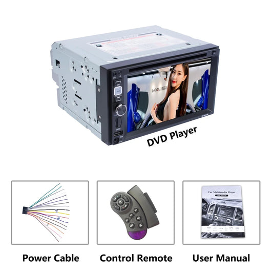 6.2 HD Screen Display Vehicle Car Audio AM FM MP4 MP5 DVD Mirrored interconnect  Player In Dash Stereo Reversing image