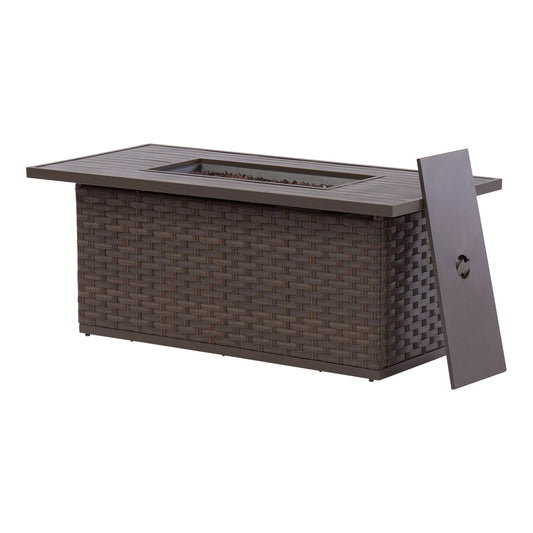 Better Homes & Gardens Harbor City 63 Steel Propane Fire Pit Dining Table, Brown