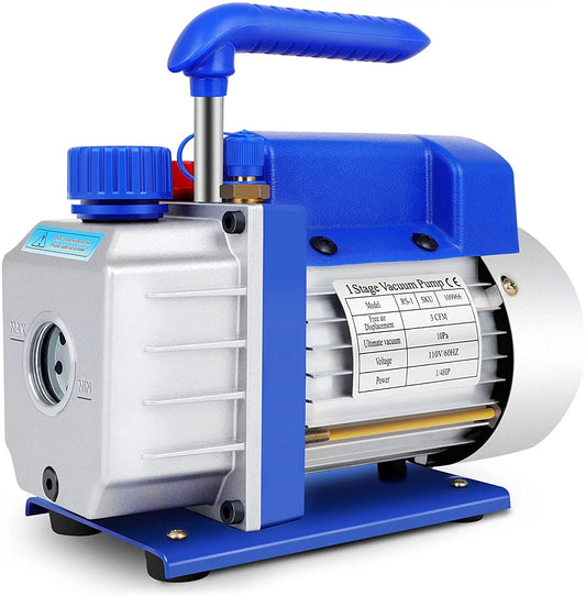 3 CFM Rotary Vane Vacuum Pump (3CFM,1/4HP, 1/4Flare,75 Microns Microns Rating,1720 RPM Pump Speed) for HVAC/Auto AC Refrigerant Recharging, Wine Degassing, Milking, Medical, Food Processing etc
