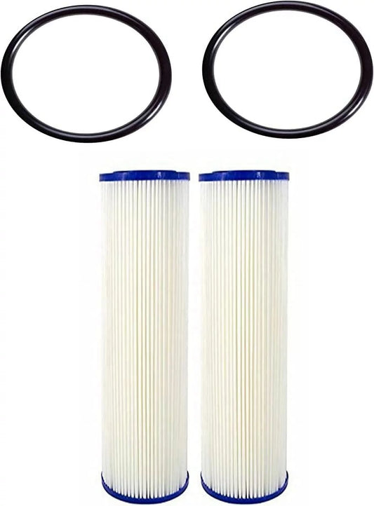 CFS 5 Micron 20 Pleated Sediment Water Filter Replacement Cartridge | Whole House Sediment Filtration | Compatible with ECP5-BB, AP810-2, HDC3001, CP5-BB, SPC-45-1005, ECP1-20BB, Includes O Rings (2)