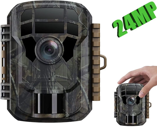 CAMPARK Trail Camera 24MP 1080P HD Game Deer Hunting Camera with Infrared Night Vision Motion Activated Waterproof IP56 120° Wide Angel 2.0 LCD Wildlife Monitoring Trail Cam for Home Security