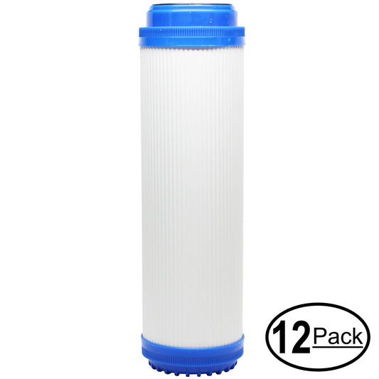 12-Pack Replacement for AMPAC USA APRO-ALK Granular Activated Carbon Filter - Universal 10-inch Cartridge for AMPAC USA REVERSE OSMOSIS 5 STAGE ALKALINE FILTER - Denali Pure Brand