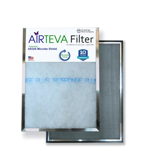 Airteva AC, Furnace Filter With (1) Biosponge Plus Replacement Pad (14 X 14 x 1)Actual Size: 13 3/4 x 13 3/4 x 3/4