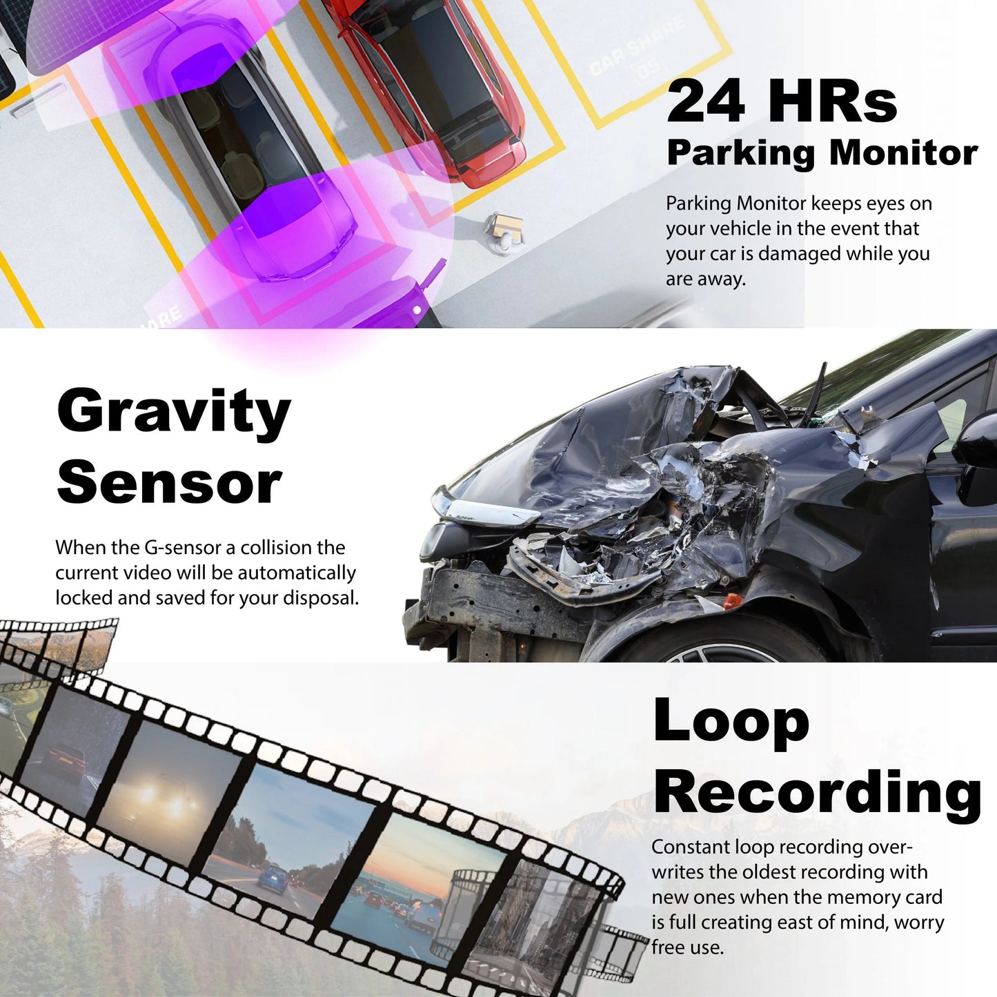 Rexing M1 HD Dual Channel Mirror Dash Cam