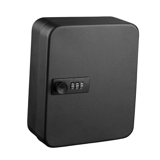 Combination Lock Keys Cabinet Key Lock Box Metal Security Key Box with Codes Space Saving Key Storage Box Key Holder Lockbox for Hotels Office Black 28 hook