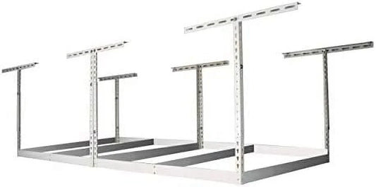 NLIBOOMLife MonsterRax 4x8 Overhead Garage  Rack Frame Kit - Hanging  Shelves  Garage Ceiling  Rack System  Overhead Garage Organizers and   Ceiling Shelving (Hammertone  24-45)