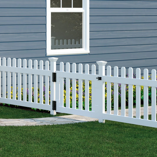 No-Dig Newport Picket Gate with Stainless Steel Hardware (31in x 41in)