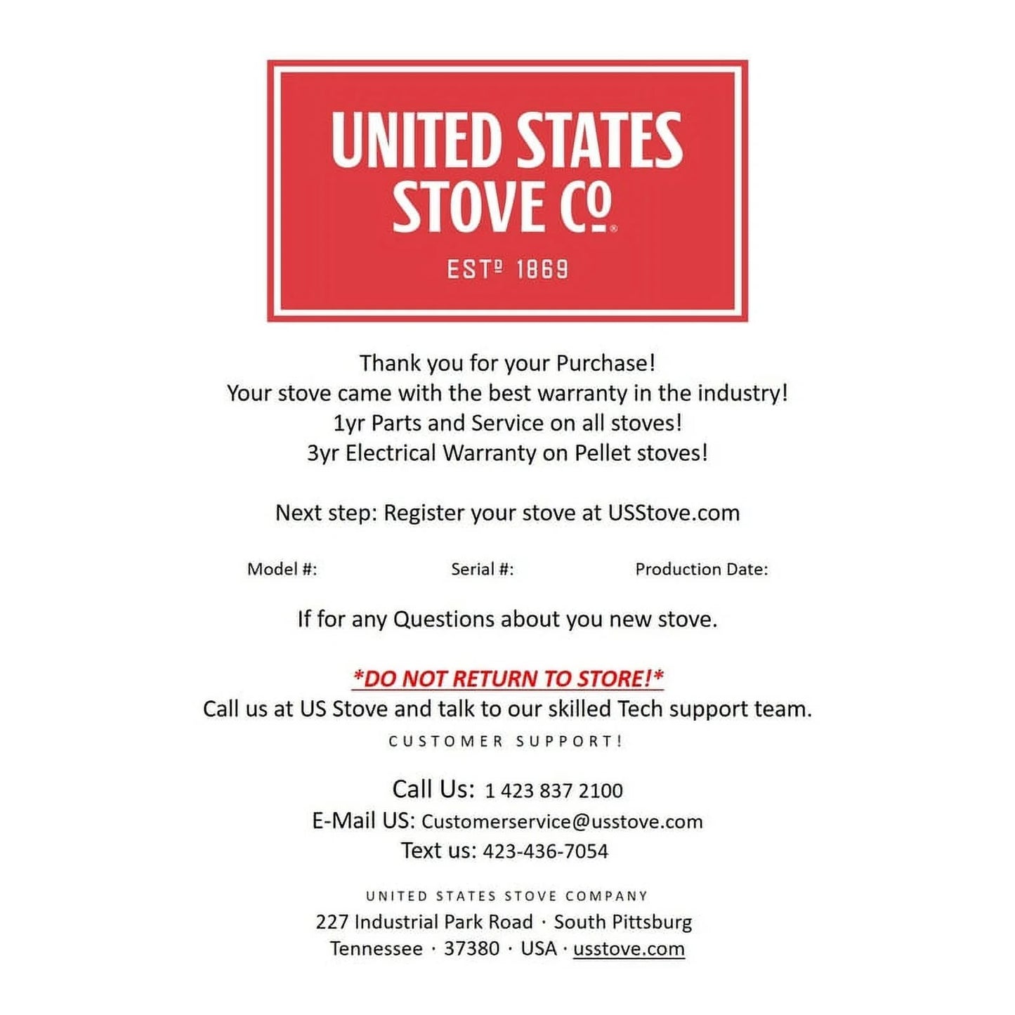 US Stove AV15E 2 HP Ash Vacuum