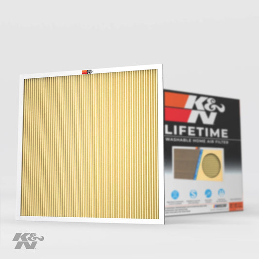 K&N 20x20x1 AC Furnace Air Filter; Lifetime Washable Reusable Filter; Merv 11; Filters Allergies, Pollen, Smoke, Dust, Pet Dander, Mold, Smog, and More; Breathe Clean Fresh Air: HVC-12020