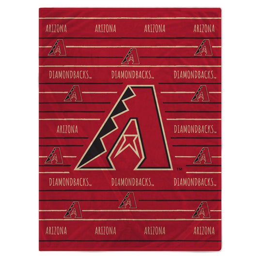 Arizona Diamondbacks 60'' x 80'' Logo Stripe Flannel Fleece Blanket