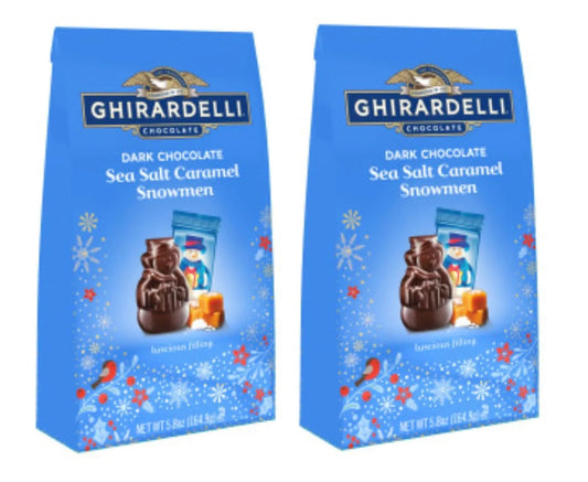 Dark Chocolae Sea Sal Caramel Snowmen Large Bag Pack Of wo - 5.8 Oz Bags